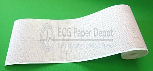 Physio Controls Compatible LP12 Ambulatory EMS Recording Chart Paper, 18 Rolls Per Case, Size 108mm x 75', Grid Color Red
