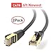 DbillionDa Ethernet Cable, RJ45 Cable, 26AWG Cat 8 6Feet (2 Pack) LAN, High Speed Network Cable with Gold Plated RJ45 Connector 40Gbps 2000Mhz S/FTP LAN Wires for Gaming, Xbox, Modem, Router