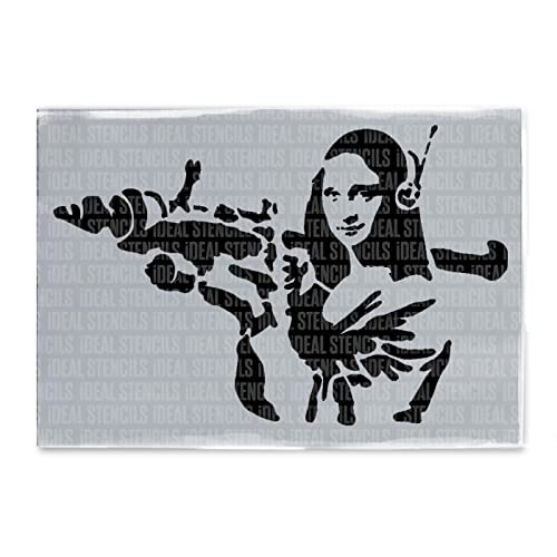 Banksy Mona Lisa Stencil | Home Decor Art Painting Stencil | Reusable (Medium A3-25X37CM)