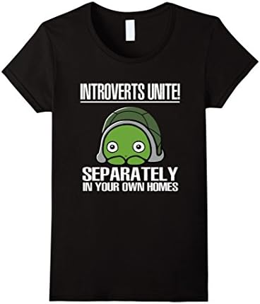 Womens Introverts Unite Separately In Your Own Homes T-shirt Medium Black