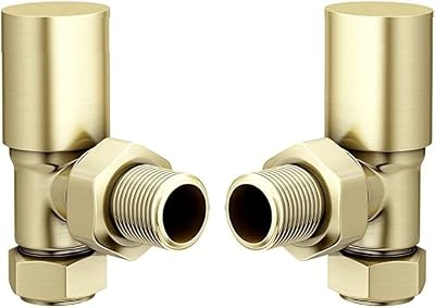 Brushed Brass Angled Radiator Valve Pair | High Quality Heating Control