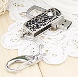 8GB Black and Silver Thorn Design with Crystal USB flash drive(with keychain)
