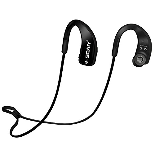 Bluetooth Headphones, SOAIY Water Resistant(IPX5) Sweatproof Sports Bluetooth 4.0 HD Stereo Headset, Noise Canceling Earphones with Mic, Earbuds for Running Jogging Hiking Workout Gym Exercise