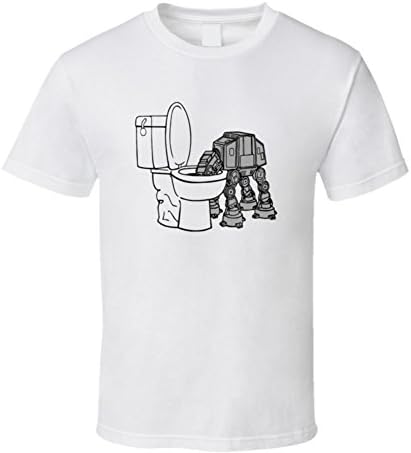 Men's Unisex T-Shirts Star Wars AT-AT Imperial Walker Funny Toilet Drink White Shirt L White