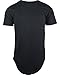 ShirtBANC Hipster Hip Hop Elong Drop Cut Mens Shirt Longline Dropcut Tshirt Black