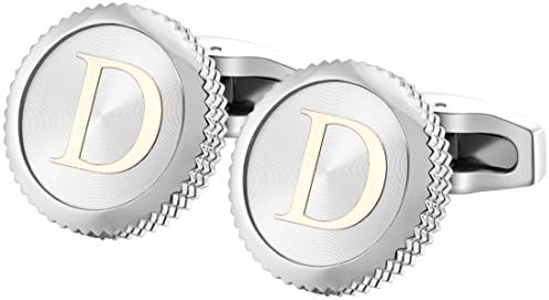 GGemony Men's Shirt Cufflinks 2PCS,Premium Quality Personalized Alphabet Letter A-Z (D-1Pt/)