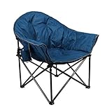 Camping World Reclining Folding Oversized Moon Saucer Chair with Cup Holder for Camping, Hiking – Saucer Support 500 LBS