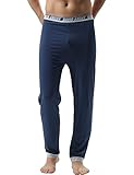 David Archy Men's 2 Pack Premium Quality Cotton Solid Knit Pajama Pants(S,Navy)