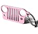 EVAPLUS Car Key Chain Keychain Key Ring for Jeep Wrangler Accessories Enthusiasts-Jeep Front Grill Design and Stainless Steel Material with 4 Colors (Pink)