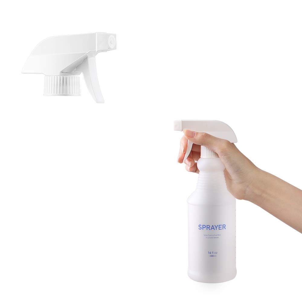 YAMYONE Plastic Spray Bottles 2 Pack 16 oz, Professional Heavy Duty Empty Spraying Bottles Sprayer Cleaning Solutions, Bleach/Vinegar/Rubbing Alcohol Safe, Mist Squirt Water Bottles with Measurements : Beauty