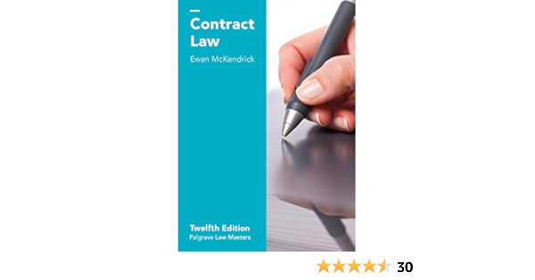 Contract Law Macmillan Law Masters Mckendrick Ewan 9781137606495 Amazon Com Books