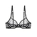 Women's Sheer Bra See Through Mesh Lingerie Set Transparent Unlined Lace Barely There Sexy Bras