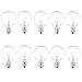 Joyin Pack of 10 Bulbs,Replacement Glass Bulbs for String Lights with G40 Clear Globe Bulbs(5W,Warm Incandescent,1.5