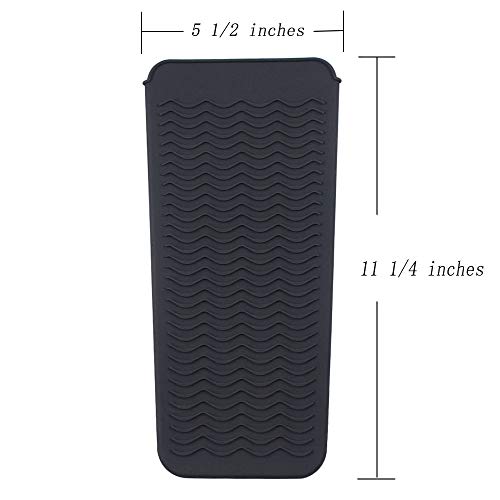 Black Heat Resistant Silicone Travel Pouch for Curling Irons,Hair Curling Wand,Hair Salon Curler,Flat Irons,Hair Straightener,Travel Mat Pad Station for Hair Hot Styling Tools - Thumbnail 7