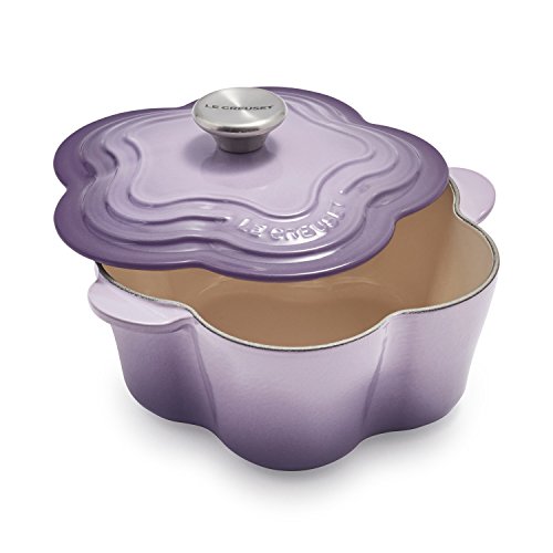 Le Creuset Provence Enameled Cast Iron 2.25 Quart Flower Cocotte with Stainless Steel Knob