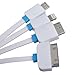 USB Cable,USB Charging Cable ,4-IN-1 Premium Quality USB Adapter Charging Cable for Iphone 6 Plus, 6, 5s 4 4s,Android Smart Phones and Tablets (white&blue)