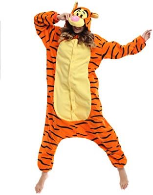 [Qute] Tigger Kigurumi Pajamas- Unisex Costume Animal &amp; Disney Character Pyjamas (XL 175cm ~ 185cm (5'74" ~ 6'07"))