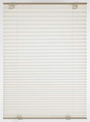 Gardinia Tenda Plissettata Solo con Ventose, Tenda Pieghevole Opaca, Parti per Il Montaggio Incluse, 2 Binari in Alluminio, Crema, 90 x 130 cm (LxH)