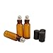 Mavogel 5ml Amber Glass Roller Bottles-Set of 6 Roll Bottle With Metal Ball for Essential Oil,Aromatherapy,Perfumes and Lip Balms