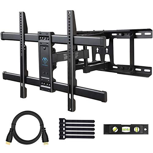 PERLESMITH Full Motion TV Wall Mount for Most 37-70 Inch TVs up to 132lbs - Fits 16", 18", 24" Wood Studs - Articulating TV Mount Dual Arms with Tilts, Swivels & Extends 16", Max VESA 600x400mm