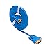 DTech Ultra Slim Flat Computer Monitor VGA Cable 15 Feet Male to Male Connector Wire - Blue - 5m