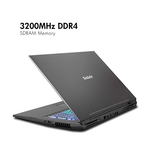 Sager NP8378F2 17.3-Inch FHD 144Hz G-Sync Gaming Laptop, Intel i7-10875H, RTX 2070 Super, 32GB 3200 RAM, 1TB NVMe SSD + 1TB HDD, RGB N-Key Rollover