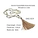 OKIKO 108 Mala Beads Necklace Tassel Long Chain Boho Statement for Women Yoga Meditation Gemstone Amazonite