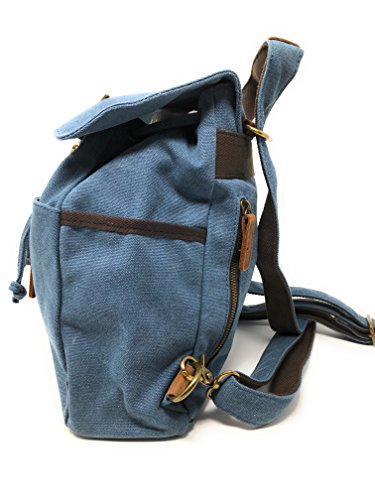 Nickanny's Conceal Carry Purse Multi Pocket Backpack Sling -Water Repellent Canvas for Women, Girls or Men-Unisex-Crossbody Convertible-Photography Rucksack Bag (Blue) - Thumbnail 5