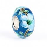 Light Blue Hawaii Murano Glass and Sterling Silver Bead Charm