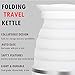 Nathome Travel Foldable Electric Kettle - Fast Water Boiling - Food Grade Silicone - Small, Collapsible, Portable - Boil Dry Protection - .6 Qt - 100/120v - 850W US Plug- White