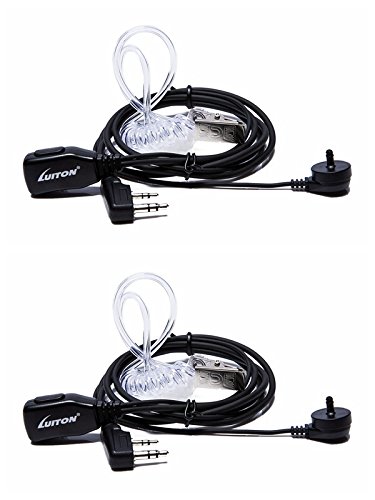 Walkie Talkie Earpiece (2 Packs) 2 Pin Covert Air Acoustic Tube Headset for Retevis Baofeng Kenwood PUXING UV-5R BF-888S H-777 2 Way Radio