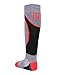 Kids Snow Ski Socks Lightweight Full Terry Warm Merino Wool Skiing Socks Skating Sock Ski Socks for Boys, Red/Black/Charcoal, 9-12 Years