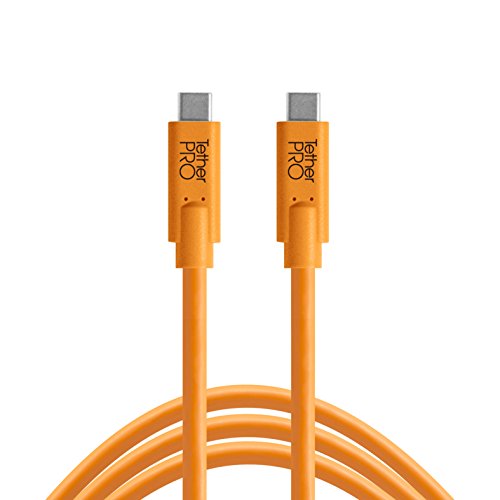TetherPro USB-C to USB-C 15' (4.6m), High-Visibility Orange