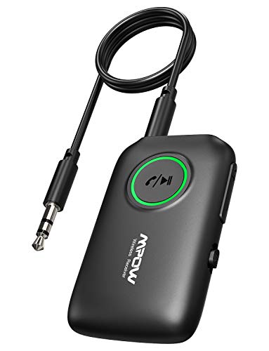 Mpow BH390A Bluetooth Transmitter and Receiver,Bluetooth 5.0 Transmitter for TV,Bluetooth 5.0 Aux Receiver for Clear Muisc Enjoyment for Car/Home Stereo System, CVC 8.0 Noise-Cancelling, Dual Link