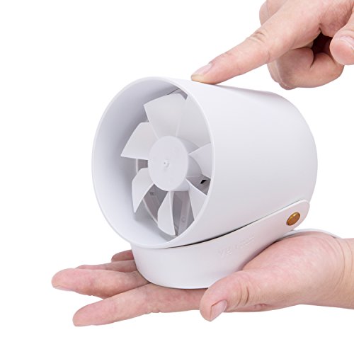 Mini USB Powered Desk Fans,UBaymax Creative Quiet Desktop Small Fan with Touch Control Table Fan White