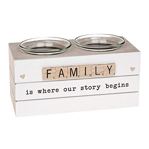 Joe Davies Scrabble Double Tealight Holder 'Family'