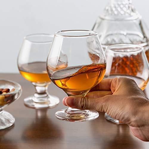 Customflex Brandy Glasses Set, Clear Small Glass Snifters for Scotch