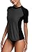 ALove Women Rash Guard UV Protection Short Sleeve UV Shirt Swimsuit Grey XL