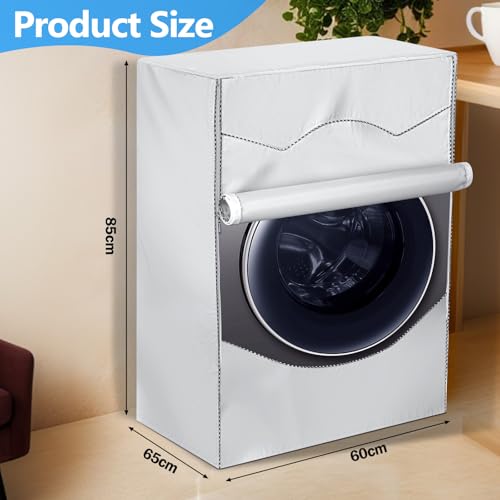 Cozary Waterproof Outdoor Washing Machine Cover, Oxford 420D Washing Machine with Zip, UV Protection Anti-Dust Cover for Washing Machine and Dryer 60 x 65 x 85 cm