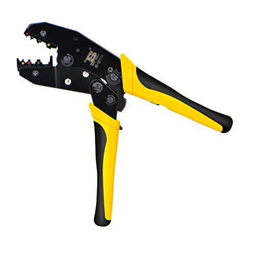 Wire Terminals Crimper, BOSI TOOLS Insulated Ratcheting Terminals Crimper Kit, Insulated Butt Bullet Spade Fork Ring Crimp Terminals Connectors