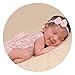 ARLAYO Newborn Girl Photography Outfits Lace Bow Vest Bodysuits and Headband(Pink)