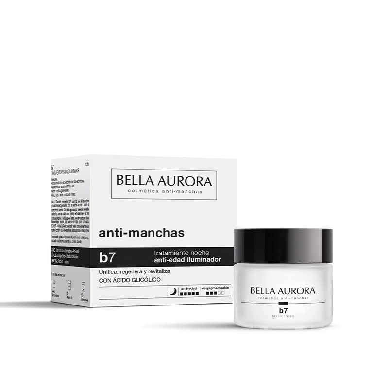 Bella Aurora Crema de Noche Anti-Manchas y Anti-Edad, 50 ml | Antiarrugas | Eficacia para Manchas en la Cara y Arrugas | Despigmentante Facial e Hidratante | B7