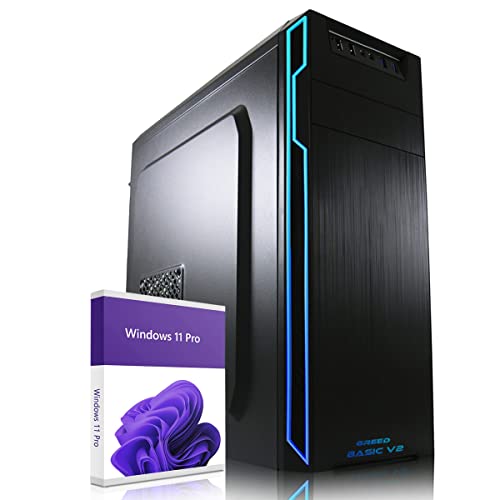 Greed® Basic V2 PC mit Intel Core i5 10400 - Schneller Rechner + Computer für Büro & Homeoffice mit 4,3 GHZ, 8GB RAM/Arbeitsspeicher - 256 GB SSD - DVD+RW - USB3.1 - WLAN, inkl. Windows 11 Pro