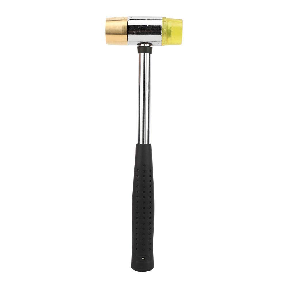 Guitar Hammer Guitar Fret Hammer with 26mm Hemispherical Brass Head with Flat UHMW Plastic Head (Yellow + Gold) Musical Instrument Accessories
