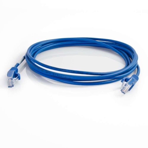 C2G 01072 1ft Cat6 Snagless Unshielded (UTP) Slim Network Patch Cable - Blue - Slim Category 6 for Network Device - RJ-45 Male - RJ-45 Male - 1ft - Blue