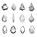 H&D Pack of 12 Clear Crystal Chandelier Lamp Lighting Drops Pendants Balls Prisms Hanging Glass Prisms Parts Suncatcher Home/House Decor primary