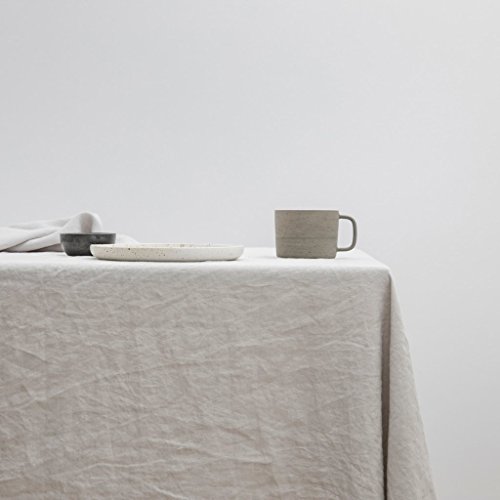 Merryfeel Pre-washed Linen Table Cloth - Grey 70" Round