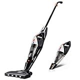 Cordless Vacuum, Hikeren 12000 Pa Powerful Stick Vacuum, 2 in 1 Lightweight Rechargeable Vacuum Cleaner with Lithium Ion Battery for Hardwood Floor Carpet Pet Hair, White