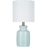 Amazon Brand – Stone & Beam Textured Ceramic Table Lamp, Bulb Included, 16.75"H, Blue