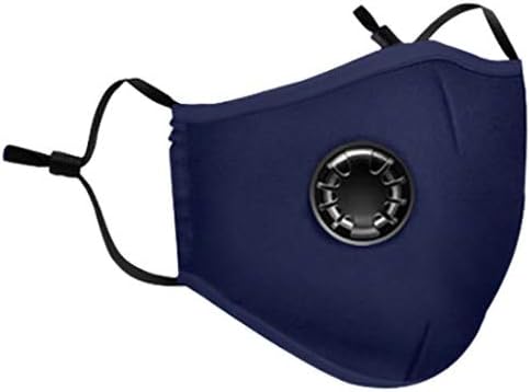 Reusable Dustproof Mask with Exhalation Valve,Dust Mask PM2.5 Windproof Foggy Haze Pollution Respirator Outdoor Trip Protection Mouth Mask, Respirator Face Mouth Masks (Navy)